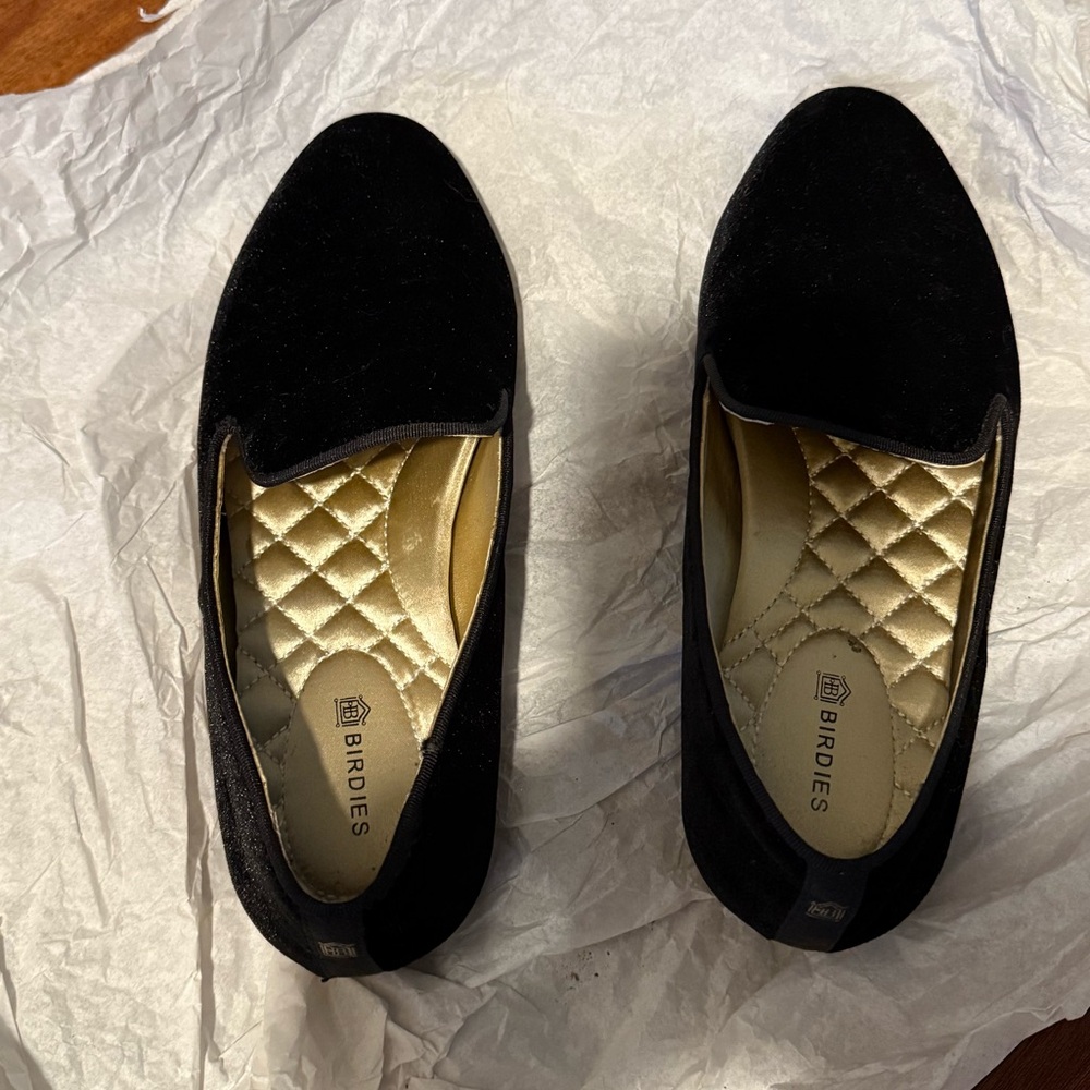 Birdies The Starling in Black Velvet Size 5.5